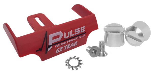 White Racing Helmet EZ Tear Off Post (Black/Silver) Universal